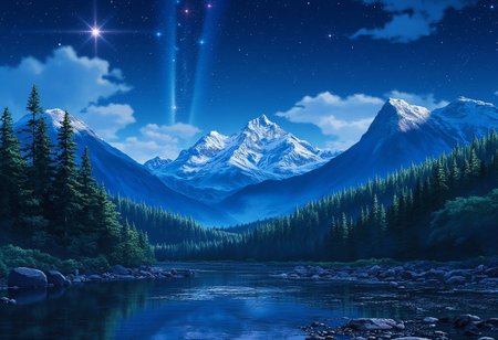 anime, kanime, Shinkai Makoto style,
masterpiece, best quality, high quality, intricate, absurdres, very aesthetic, 
no humans, 
landscape, outdoors, nature, night,
mountain tops, snowy mountain, rocky mountains,
river, spring, sparkling water, mist, 
lava, magma stream, volcano in background,
trees, evergreen trees, windy, visible wing, wind lines, aurora,
ultra wide angle shot, cinematic style, highly detailed, majestic, shallow depth of field, movie still, hard light, circular polarizer, colorful, wallpaper