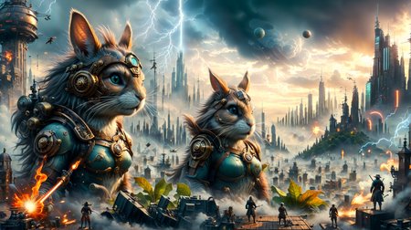 Hyperrealistic art (nsfw:1.8), Epic CG masterpiece, hdr,dtm, full ha,8K, ultra detailed graphic tension, dynamic poses, stunning colors, 3D rendering, surrealism, cinematic lighting effects, realism, 00 renderer, super realistic, (full - body photos:1.8), super vista, super wide Angle, In a futuristic abandoned city, a girl with a huge "Mad-Cat" Battle-Mech in a galaxy at war, Her name is Alina, medium Breast, a fighting dark female Mech-Warrior from the future world in action, Her eyes are firm and resolute, showing the desire for victory,  ([foggy cityscape in the distance : very pretty 30 years old girl whit very long hair, a Laser-Rifle, Huge Mech in background, city:0.50]:1.6) immersed in a giant flow of wind, living in a thunder cloud, behind the cloud, (double exposure:1.3), surreal dream, gray atmosphere, rainy day, dynamic, detailed background. Surrealist, The style is dark noir with HDR, RAW, ray tracing reflections, sharp focus, and ultra-realistic details,  Extremely high-resolution details, photographic, realism pushed to extreme, fine texture, incredibly lifelike . Extremely high-resolution details, photographic, realism pushed to extreme, fine texture, incredibly lifelike,  <lora:LowRA:1> <lora:more_details:0.1> <lora:Enhanced_XL_V1:0.1> <lora:SDXLHighDetail_v5:0.1> <lora:BattleTech Battlemechs:1>, nsfw, Raw poster, concept art, landscape, psychedelic, a field of hemp plants "Purble Haze" whit large buds, foggy, random weather, random daytime,  (love:1.3), (spring saeson in the ball:1.3), entropy, (mini insect:0.1), shallow depth of field detailed background, sunshaft, surreal, dark noir style, HDR, RAW, ray tracing reflections, sharp focus, ultra realistic, 12k
<lora:dreamcolor:0.3> <lora:EDG_-_Test_Lora:0.3> <lora:more_details:0.3>, Hyperrealistic art (nsfw:1.3), Epic CG masterpiece, hdr,dtm, full ha,8K, ultra detailed graphic tension, dynamic poses, stunning colors, 3D rendering, surrealism, cinematic lighting effects, realism, 00 renderer, super realistic, (full - body photos:1.8), super vista, super wide Angle, In a futuristic abandoned city, a girl with a huge mechanical arm is engaged in a fierce struggle with the enemy, Her name is Alina, medium Breast, a fighting dark female Warrior from the future world in action, Her eyes are firm and resolute, showing the desire for victory,  ([foggy cityscape in the distance : very pretty 30 years old girl whit very long hair, a Katana, scifi sport car in background, city:0.50]:1.6) immersed in a giant flow of wind, living in a thunder cloud, behind the cloud, (double exposure:1.3), surreal dream, gray atmosphere, rainy day, dynamic, detailed background. Surrealist, The style is dark noir with HDR, RAW, ray tracing reflections, sharp focus, and ultra-realistic details,  Extremely high-resolution details, photographic, realism pushed to extreme, fine texture, incredibly lifelike . Extremely high-resolution details, photographic, realism pushed to extreme, fine texture, incredibly lifelike,  <lora:LowRA:1> <lora:more_details:1> <lora:Enhanced_XL_V1:1> <lora:SDXLHighDetail_v5:1>, disney pixar sytle, masterpiece,  a little pirate squirrel standing on an ancient weathered map of a mystical pirate island in the carribbean, way to a hidden treasure marked with a red cross, lying on a wooden table, magnifying glass, dagger, extremely detailed, 4k, hdr,  <lora:ste4mpunk:0.6> ste4mpunk, <lora:SDXLFaeTastic2400:0.8> , m0nst3rfy3, <lora:m0nst3rfy3(0.5-1)M:1> <lora:LowRA:1>