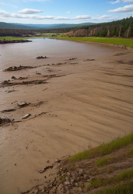 picturesque lake surrounded by a forest but is in a polluted dystopian landscape, in the foreground there is lake sign with the text" Croeso y llyn gellynoth. Oes yn y cont Iwan dewch"text:" <lora:text:.8>, human fecal matter on floor, wasteland, <lora:falloutlandsdxl:0.8>,  falloutlandsdxl, landscape, best quality, masterpiece, ruined city, nuclear explosion, mushroom cloud