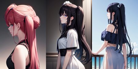 highly insanely detailed, masterpiece, top quality, best quality, highres, 4k, 8k, RAW photo, (very aesthetic, beautiful and aesthetic), two side up, 
__lazy-wildcards/dataset/background-color__, 
<lora:two_side_up-1.0:0.7>âââ