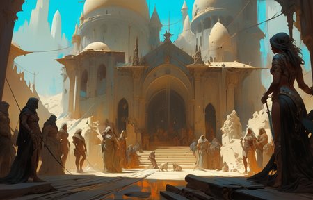 large slave market of damaskus, cages, chains, medieval, arabic architecture, fantasy saga, epic intricate artwork,magical fantasy, magnificent, epic, majestic, magic in fractal swirls, fantasy art, cover art, dreamy, sharp, elegant, high quality, high detail, artistic, vibrant colors, wet charcoal,strokes, dynamic line, <lora:grimoire_noir:0.5>   <lora:Fant5yP0ny:0.4>  <lora:add-detail-xl:1>