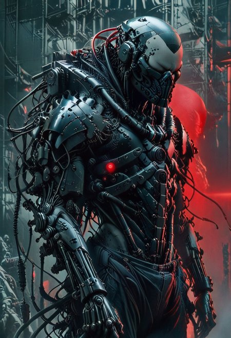 a neon red carbon girl soldier at night, edgy enough for a metal album cover, dynamic,  <lora:- iLL - the_edgy_mech_V2.0-step000013500:0.4>, <lora:- iLL - master_of_slob_omnom_V1.0-step00011500:.8>    <lora:noobai_vpred_1_blending_v1:0.8>  <lora:Far_Future_Sketch_Illustrious__Pony:0.8>cybervision.dinamic pose
