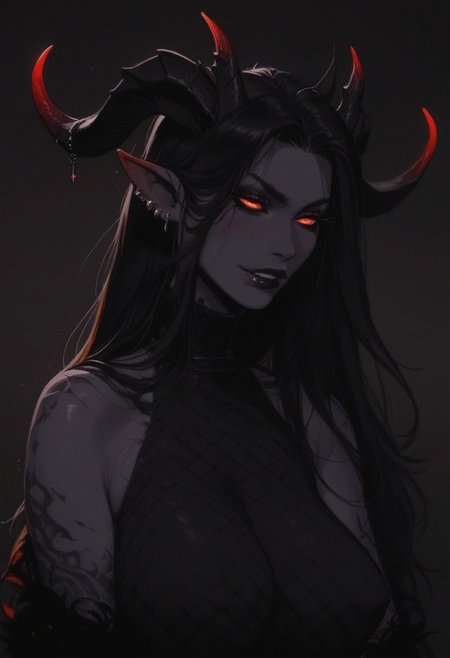 Futanari, horns,