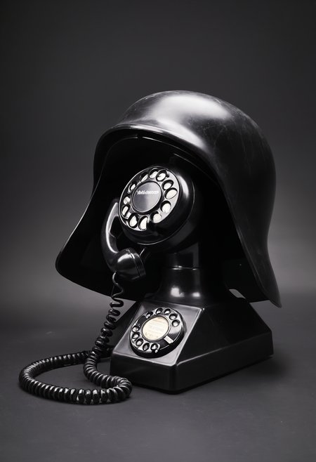 analog telephone made from dark helmet<lora:Char_mode-DarkHelmet-SDXL:0.7>