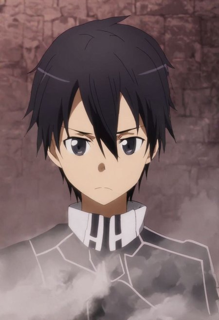 high resolution, solo, best quality, 1Boy, Kazuto Kirigaya, Black Hair, Black Eyes, fell down, revenged, dying, OverallDetail