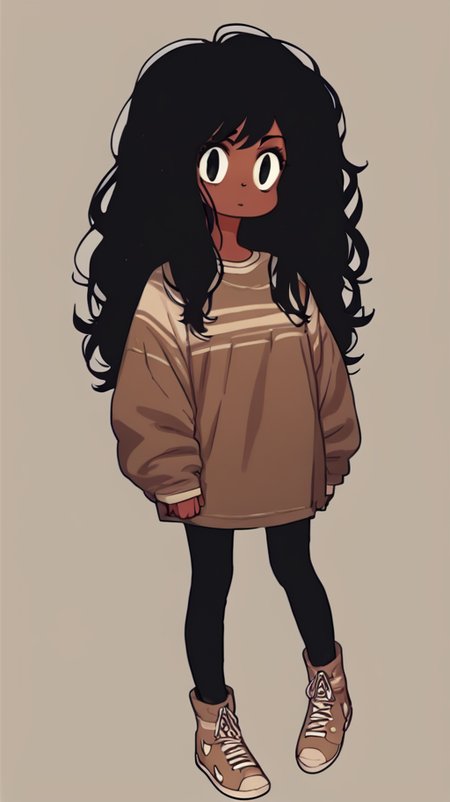 score_9, score_8_up, score_7_up, 1girl, solo, black hair, dark skin, dark-skinned female, long hair, black eyes, full body, looking at viewer, <lora:Hazel:1>