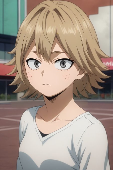 score_9, score_8_up, score_7_up, source_anime, intricate details, anime screencap, anime coloring, official style, looking at viewer, , depth of field, 1girl, grey eyes, dirty blonde hair,, solo, First contact, <lora:boku_no_hero_academia_style_pony:0.8>, boku_no_hero_academia_style, <lora:sdxl_lightning_8step_lora:1>,