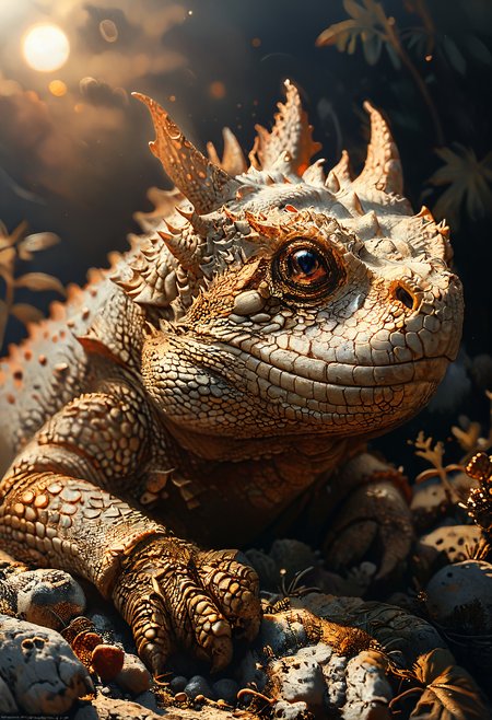 <lora:Mythical_Beasts:0.8> fmb Horned Lizard,  <lora:MJ52:0.8>, Hard Lighting, <lora:Dreamyvibes artstyle SDXL - Trigger with dreamyvibes artstyle:0.7> Dreamyvibes Artstyle <lora:The_Classic:0.8>