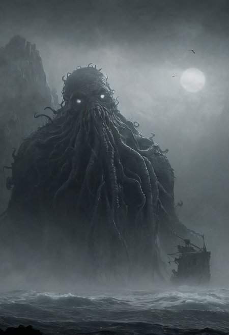 score_9, score_8_up, score_7_up, BREAK
grimdark setting, ocean, cliffside, monstrous lovecraftian horror in the water, rising from the fog, realistic, best quality, horror, ral-chrosc-bw, Style-Volumetric, CS-RBW, VtmArt