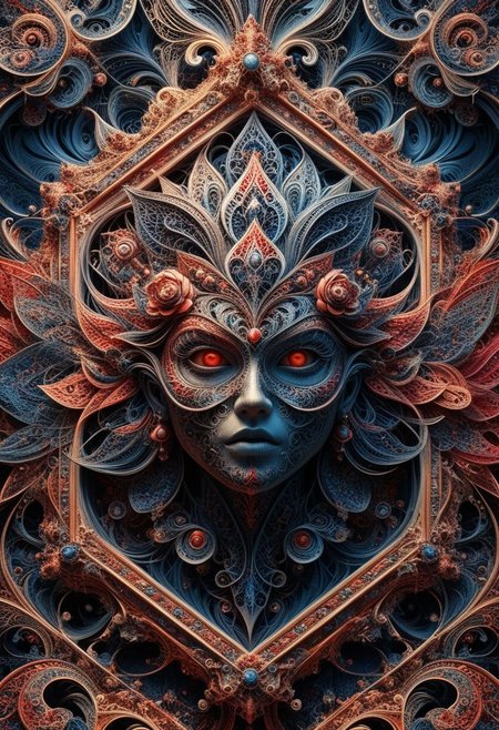 photo of a paisley pattern, boteh, paisley, navy blue, madder red, almond, entwined paislies, official art, aesthetic, dynamic angle, hyper detailed, order and chaos, dark colors, (extremely detailed, intricate details, masterpiece, best quality, 8k wallpaper:1.4), dramatic lighting, (dark blue and madder red palette:1.2), twisting paisley