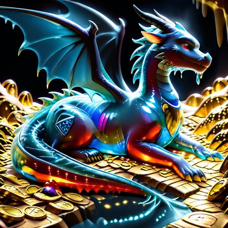 1dragon, highly detailed black  dragon, black dragon made out of slime, scaly black slime dragon, slime dragon with red eyes, black slime dragon laying in its hoard, black slime dragon with wings, dragon wings, detailed claws, detailed feet, detailed tail,
multi-colored gems made out of slime, in a room of treasure made out of slime, tiny gold coins and bars made out of slime, piles of tiny coins, piles of tiny gold slime coins, piles of gold slime, tiny gold slime coins, only tiny coins, translucent slime coins, 
treasure-room, treasure, gemstone, coins, gold bars, gold pile, 
everything made of slime, No simple background,
((translucent slime)), ((transparent slime)), (bioluminescent slime), sl1m3, slime, ais-blmn, watce, je11y, thickwater, great lighting, ral-lava, even lighting, no bright spots, saturated colors,