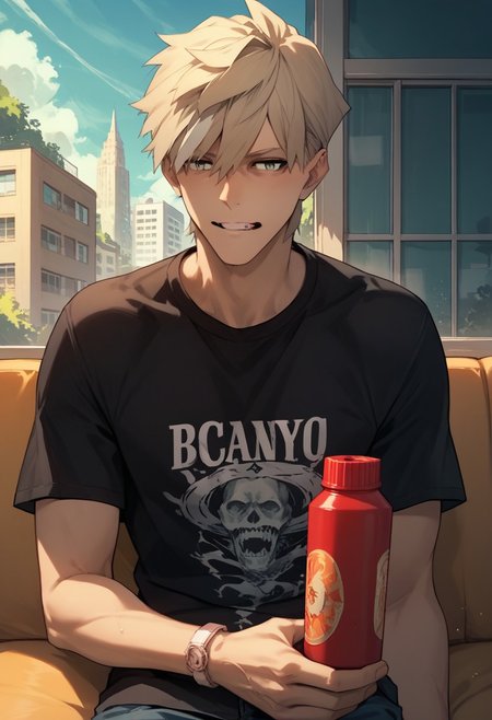 score_9, score_8_up, score_7_up, source_anime, 1boy, PERCIVAL (FATE GRAND ORDER), 
T shirt