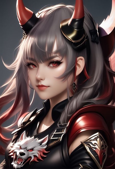 A horned female teen rogue wearing ((leather armor)), black suit, oni girl with wolf-ears, dangerous Kemonomimi waif, brunette assassin, tiefling thief, black hair, three small horns, [onii (Shuna, Hakurou) horns], tri-horns on forhead (masterpiece:1.5), (best quality), (disharmonic + ugly + unaesthetic:1.5)