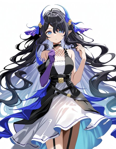 1girl,solo,looking at viewer,simple background,white background,cowboy shot,highmore,single glove,purple gloves,<lora:highmore-000010:1>,, masterpiece, best quality, very aesthetic, absurdres,newest, incredibly absurdres,, (tsukishiro saika:0.8)