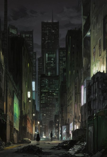 D4RK3RTH4NBL4CK, source_anime, source_hentai, source_anime, cityscape, score_9, score_8_up, score_7_up, score_6_up, urban, night, cloudy, noir, concrete, wall, technology, sci-fi, darker_than_black, anime