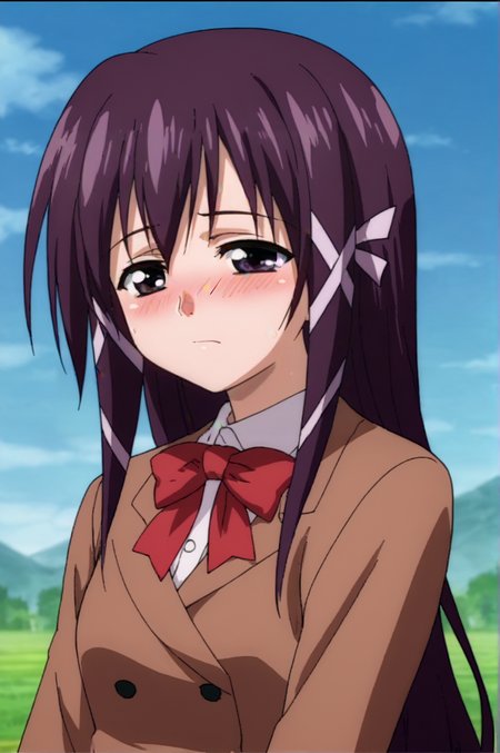 score_9, score_8_up, score_7_up,anime_source, source_anime, best background, detailed background, anime screencap,  Mikako, 1girl, blush, hair ribbon, letterboxed, long hair, ribbon, school uniform, solo <lora:Mikako_Satsukitane:0.8>
