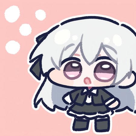 Kasugano Sora,<lora:miratsu_noob:1>,chibi,silver hair,