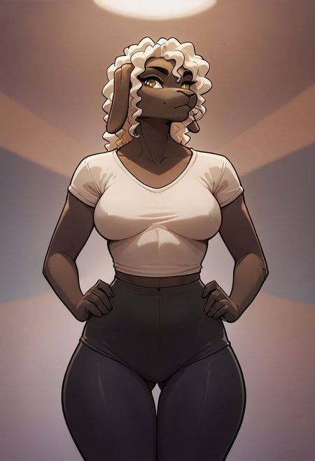 score_9, score_8_up, score_8,1 girl, anthro sheep, smooth, highly detailed, natural breasts, thigh gap, perfect, high quality, high definition, tshirt, leggings, mall, posing