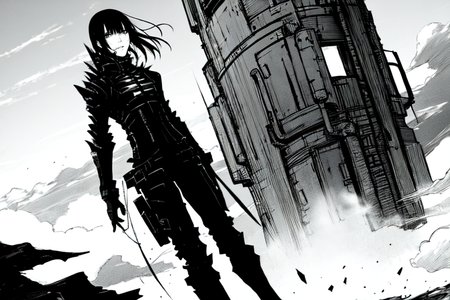 highly insanely detailed, masterpiece, top quality, best quality, highres, 4k, 8k, RAW photo, (very aesthetic, beautiful and aesthetic),  
tsutomu nihei,nihei_tsutomu,blame!,blame gakuen!,abara,TNstyle,sidonia_no_kishi,ventilation fan,ventilation shaft,bridge, 
<lora:ABARA:0.8>, 
(1girl:1.3), 
solo focus, 
cloud city,cloudtop sky-city,a colorful background,(dripping colors background),âââ