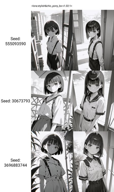 score_9,score_8_up,score_7_up,source_anime,1girl,solo,blunt bangs,summer_uniform,dynamic_angle,looking at viewer,monochrome,<lora:stylish&chic_pony_bx-v1.02:1>,