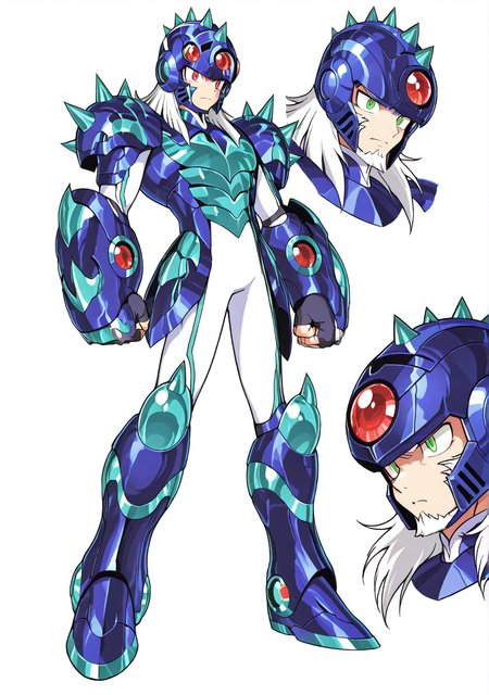 SSTHR, XOVER, robot armor, 1boy, male focus, toned male, medium hair, white hair, beard, green eyes, blunt cut, (phecd helmet, red eyes), chin guard, teal spikes, phecd armor, fingerless gauntlets, thighhigh greaves, white bodysuit

masterpiece, best quality, amazing quality