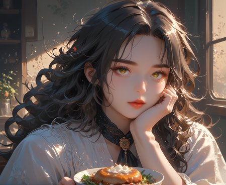 PonyScores7, source_anime, ah1, IllustriousQual, <lora:natsumi_style:0.5>, <lora:by_usakun-pony:0.4> by usakun, <lora:Akina_Bbw_Style_-_PonyXL:0.2> AkinBw
BREAK (zoom_out:1.8), (coastal Grandmother fashion style, inspired by a relaxed coastal lifestyle, is characterized by lightweight fabrics, classic cuts, and a neutral color palette, exuding timeless elegance)
BREAK 1girl, mature female, (round face:1.2), (thick eyebrows:1.3), (curvy), round-chin, caucasian, (plump face), <lora:Round_face:0.2>, <lora:ETO_OCPonyXL:0.3> eto_oc, skindentation, (plump), thick thighs, wide hips, busty, voluptuous, lips, <lora:venus body PonyXL:0.3>, <lora:shinyskin2:0.2> glistening skin
BREAK  (((curly hair), long hair, (black hair:1.4), (parted hair:1.7), messy hair, kinky curls, <lora:hairdetailpxl:0.2> hairdetailpxl))
BREAK ((half green and brown eyes), (colorful eyes), (multicolored eyes), (downturned eyes:1.4), <lora:expressive eyes:0.2> expressive eyes, <lora:eyedetailpxl:0.2> eyedetailpxl, <lora:Eyes_High_Definition:0.2> EyesHD)
BREAK ((Devastated,  <lora:Expressive_H:0.2> Expressiveh, <lora:Emotional_Anime_Expressions_PonyXL_Concept:0.2> emotional, <lora:Best_Facial_Expression_LoRA_PONY:0.2>, looking at viewer, <lora:Detailed expressive EXEV style -XL Pony V1.0:0.2> FaceDetail))
BREAK ((eating dinner))
BREAK beige, Ivory Romantic tiered lace and tulle gown
BREAK (((Cursed, moonlit bridge)))
BREAK <lora:xl_more_art-full_v1:0.2>, <lora:aesthetic_anime_v1s:0.2>, <lora:EpicF4nta5yXL:0.2>, <lora:detailxl:0.2> detailxl, <lora:Fant5yP0ny:0.2>, best quality, amazing quality, best aesthetic, absurdres, illustration, Volumetric_Lighting, ultra-detailed, very aesthetic, intricate details, 8k, masterpiece, best_quality
BREAK Stable_Yogis_PDXL_Positives, AS-Adult, <lora:Complicated fantasy portrait - XL Pony V2.0:0.2>, bad-hands-5, <lora:HDA_Detailer:0.3>, HDA_FatGirlXL