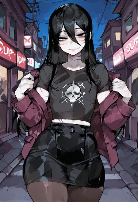 score_9, score_8_up, score_7_up, score_6_up, score_5_up, score_4_up, score_9, score_9, high detailed, easynegative, ng_deepnegative_v1_75t, Beautiful male, femboy, Big femboy, tall femboy, meaty, curvy, thicc, cute femboy, sexy pose, curvy, thicc femboy, lively colors, Flat chest, Male.
Male Femboy, Seductive, sexy femboy Onryo, pale skin, long hair, black hair, sadako hairstyle, male, black t-shirt, maroon jacket, sexy, black skirt, medium skirt, sexy femboy, Kuchisake-Onna femboy, male femboy Kuchisake onna, mouth scar, smile scar- black pantyhose, pantyhose, femboy male, slit mouth scar, plain T-shirt, On the street at night, japanese streets at night