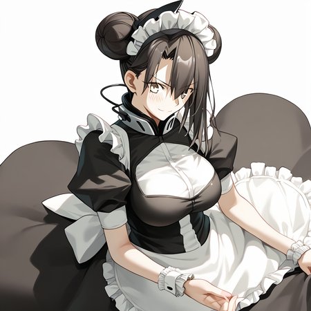 <lora:Takeuchi_Takashi_PonyXL_style_v01:1>
<lora:agent.pony:1>
score_9 , score_8_up , score_7_up , source_anime , 
masterpiece , best quality , ultra-detailed , 
BREAK
agent \(girls' frontline\), maid
1girl , woman , huge breasts , light smile , light blush , ((medusa (fate)):0.5)  , 
long black hair  , maid dress ,  
Hide hands