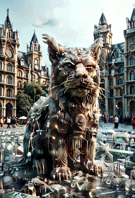 score_9, score_8_up, score_7_up, vibrant candy palette, baroque sci-fi, insane resolution, warped perspective, doll-like pupils, Crystal-winged gargoyle (feline smirk:1.2) in a Gothic Cathedral.  It is raining with a moody atmosphere.  Jutting out of the facade is a grotesque gargoyle with rain drops dripping from it's mouth, ultra detailed  and intricate design of the grey masonry stonework, , hologram dust, surreal (steampunk:0.8) glow, glowinglora, shimmer, chibi, satire, biomech-cute, fractal lights, oil-spill mirrors, 1c3_w1n73r, detailerlora