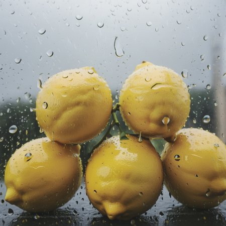 lemons behind rain on glass<lora:Rain_on_Glass_XL:1>