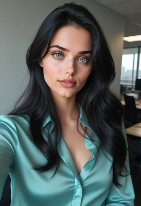 21 year old girl M4r3shk4, satin blouse