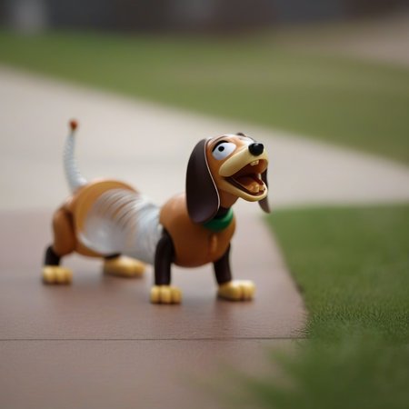 a very agressive toy dog with a spring body growling<lora:SlinkyDog1024:0.8>