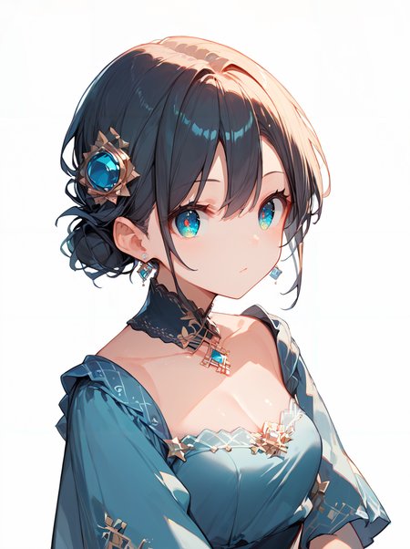 score_9, score_8_up, score_7_up,source_anime, high res image,masterpiece,best quality,(girl:1.0),cute face,clear skin,shiny hair,ultra detailed eyes,simple background , <lora:big low hair bun_pony_V1.0:1> big low hair bun, single hair bun,dress