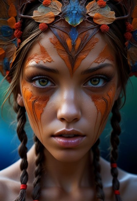 Close-up face, make-up, mysterious tanned girl in traditional clothing, goddess, alluring, by Minjae Lee, Carne Griffiths, Emily Kell, Steve McCurry, Geoffroy Thoorens, Aaron Horkey, Jordan Grimmer, Greg Rutkowski, amazing depth, double exposure, surreal, intricately detailed, bokeh,  perfect balanced, deep fine borders, artistic photorealism , smooth,  great masterwork by Suiras  <lora:add-detail-xl:2>  <lora:Double_Exposure:0.5>