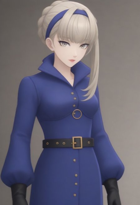 source_anime, anime screencap, source_anime, auratheguillotine, anime screencap, masterpiece, source_anime, shiny skin,,,,,,,,masterpiece,meropep5x, blonde hair, hairband, braid, bangs, grey eyes, blue shirt, belt, black gloves, long blue skirt, black pantyhose,