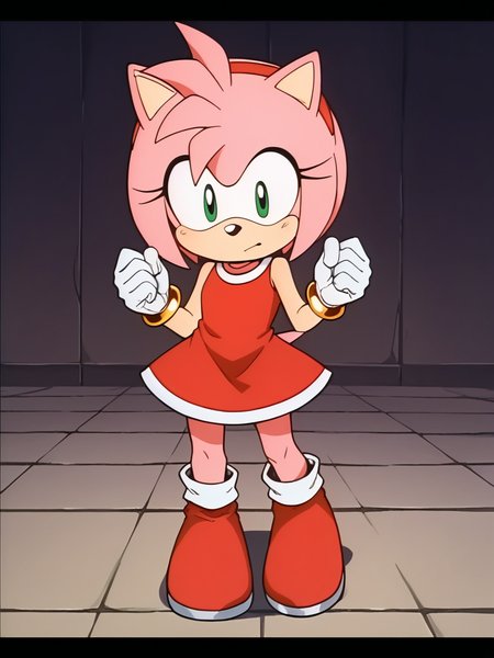 score_9, score_8_up, score_7_up, score_6_up, source_anime, zPDXL, <lora:ALTXL_pony_0061_8:1>, BREAK
1girl, solo, full body, <lora:Sonic_OVA:1> sonic_ova, Amy Rose, shortstack, flat chest, red dress, red boots, white gloves, gold bracelet, anime screenshot, anime coloring,