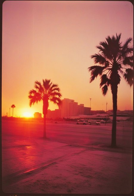 ()Hyoer Realistic:2.0)Polaroid picture 
Sahara Dust Sunrise 🌆🔮 Sarasota, FL 
Twilight over the city and bayfront of Sarasota, FL mixes with the Sahara dust in the air