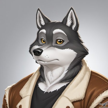 score_9, score_8_up, score_7_up, source:furry, dynamic lighting, detailed background, bedroom background,  anthro, furry, male, 1boi, (headshot), solo, (detailed face, detailed eyes), WB_sketchv1, furry, anthropomorphic character, WB_SketchV1
BREAK
Mr_Badwolf, Anthro Wolf, Wolf, BBW, Ever_after_high, dark gray fur, white snout, white eyebrows, white inner ears, black nose, white sclera, yellow eyes, black lips, large muscles, muscular, thick neck, leather jacket, fleece-lined jacket, torn jeans, digitgrade legs, 
BREAK
<lora:add-detail-xl:1.5>