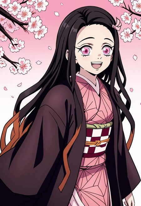 Kamado_Nezuko, kimono, happy