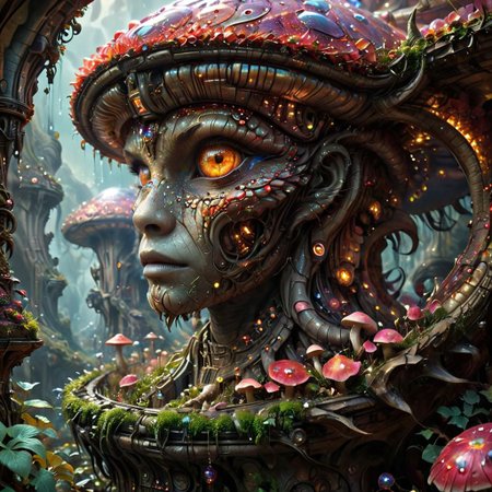 (Shot of a cubensis mushroom with complex bridges between the mushrooms), 1girl (a perfect hourglass figure brunette spaceship piolet, small ass, bending over, sexy-leotard gloves boots retro-space-helmet utility-belt) looking at the camera,  backgound (a variety of huge psychedelic space mushrooms with the most fantastic city ever known to man built on top, nebula, planets), extremely detailed, high quality, masterpiece, intricate, (old:1.7), by Moebius and H. R. Giger, and Stefan Martiniere and Tomer Hanuka, hyper detailed perfect hands, award winning on artstation.com,(intricate details, masterpiece, best quality:1.4), looking at viewer, dynamic pose, wide angle view, dense fog, Different shades of hydrangea and crimson, embellished with gold decoration, fractal art, Intense gaze, Bright... ,Model, expression, bioluminescent, glowing, Rainbowiridal, Spiral rainbowiridal eyes, Rainbowiridal palette eyes, Shiny..., Bright..., Intense gaze, Fire dragon eyes, Amber cat eyes, Genetically modified..., facial expression