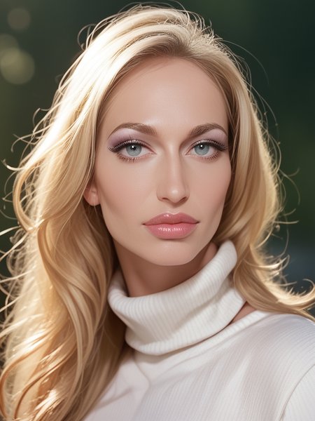 score_9, score_8_up, score_7_up, Sophie3V4Ns, Sophie Evans, <lora:Sophie3V4Ns-pony:1>, 1girl, makeup, lips, long hair, blonde hair, big lips, white sweater, solo, looking at viewer, bokeh, focus, film, velvia, artistic, best quality, photograph, focus