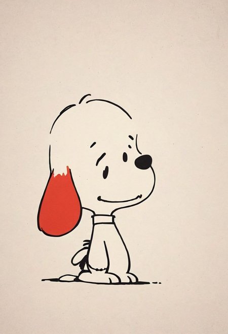 *snoopy*
 (simple retro design, logo, manga style, 2tone)