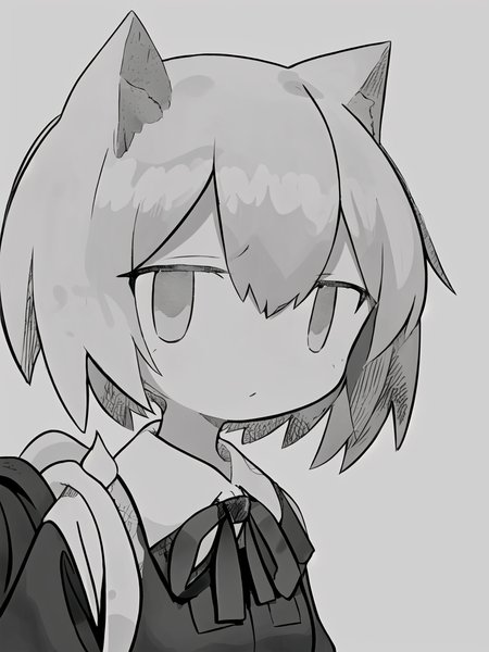 petite, small, manga, black and white, no color, school girl