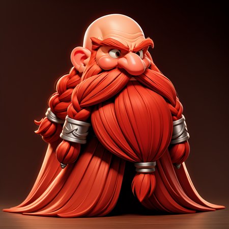 anime style, ultra detailed, masterpiece,  Harry_Dwarf,  dwarf-like, flowing long red beard, braided moustache,bald, silver bangles,  <lora:Harry_Dwarf_SD1.5:0.8>