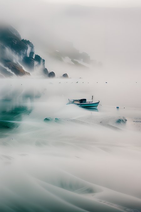 HighKeyStyle, boat on the water, calm sea, fog, mist,
intricate details, hyperdetailed, cinematic, realistic, masterpiece, <lora:HighKeyStyle:1.8>
