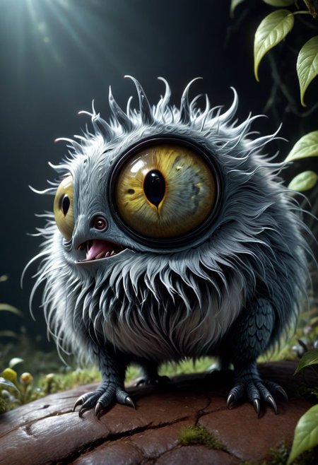 in the style of tim burton style depicting one strange and cute Animal very detailed, 4k, uhd masterpiece