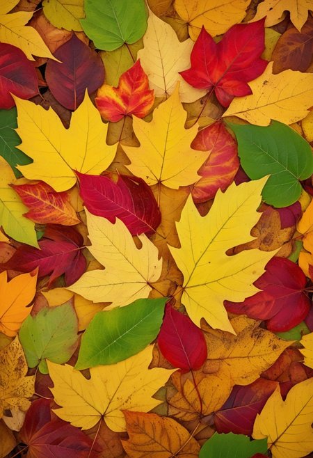 masterpiece, ultra HD, ultra detailed, ultra realist, hyperkraximalism, midjourneyv6.1, a pile of autumns color leaves, leaf, many leaves,green_leaf, autumn_leaf, yellow_leaf, orange_leaf, red_leaf, brown_leaf, light_effect