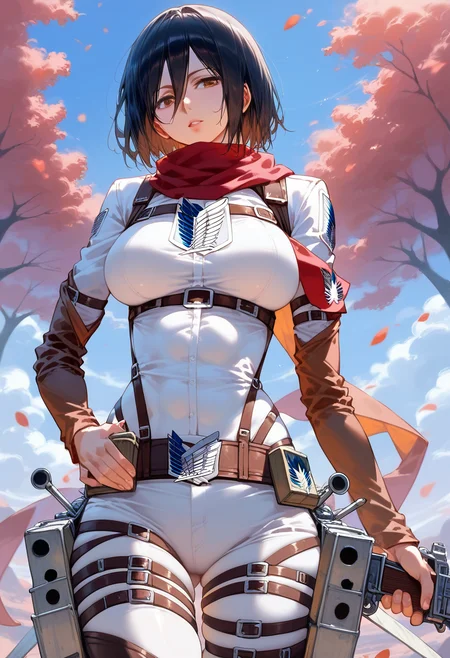 (score_9, score_8_up, score_7_up,masterpiece,best quality,uncensored,),beautiful aesthetic, very intricate, high quality details, source_anime, <lora:add-detail-xl:1> anime, <lora:zy_Detailed_Backgrounds_v1:1> detailed background, <lora:shiny_nai_pdxl:1> shiny skin, shiny, BREAK,
mikasa_ackerman, shingeki_no_kyojin, 1girl, black_hair, black_eyes ,clothes, cowboy shot,