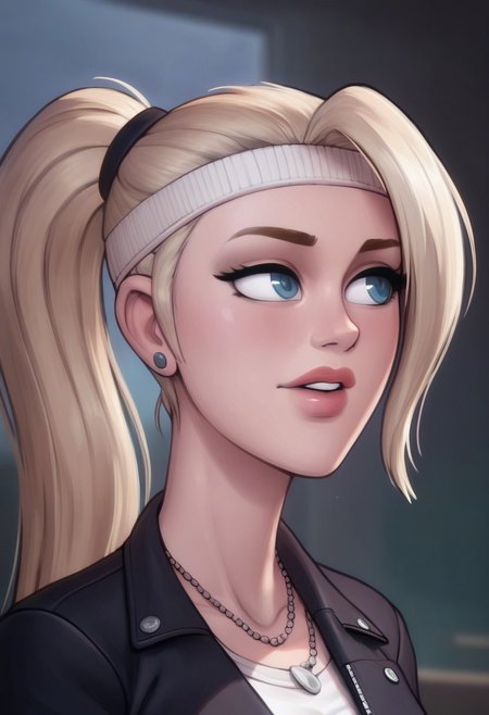 score_9, score_8_up, score_7_up, score_6_up, PRSNL_3_1, uncensored, pupils black dots, lips,
upper body, 
MKSonya, 1girl, blonde hair, ponytail, blue eyes, long hair