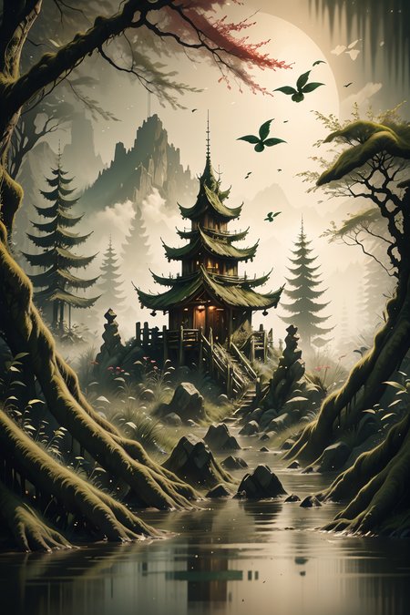 <lora:Calligraphy-ink-style-darquelilly-v1:1> calligraphyinkstyle, an enchanted fairytale forest with talking trees, a swamp covered in moss volumetric lighting, moss, <lora:ral-ovrgrwth-sd15:0.5> <lora:dAIversity-LoRAtest-Photoreal-SD15-01:0.7>